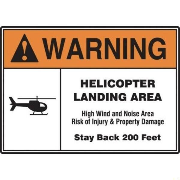 Accuform ANSI WARNING Safety Sign HELICOPTER MVTR301VP MVTR301VP - main